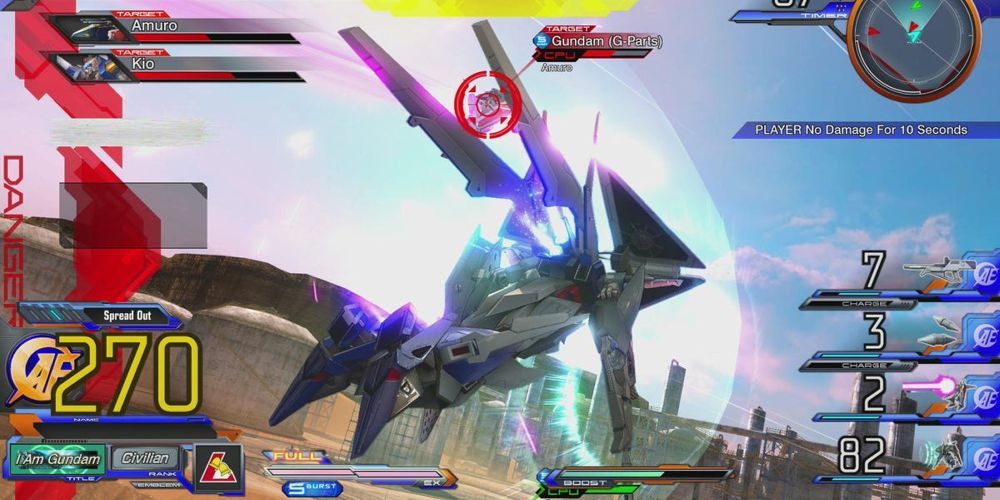 Mobile Suit Gundam Extreme Vs MaxiBoost On Xi Gundam fighting an enemy