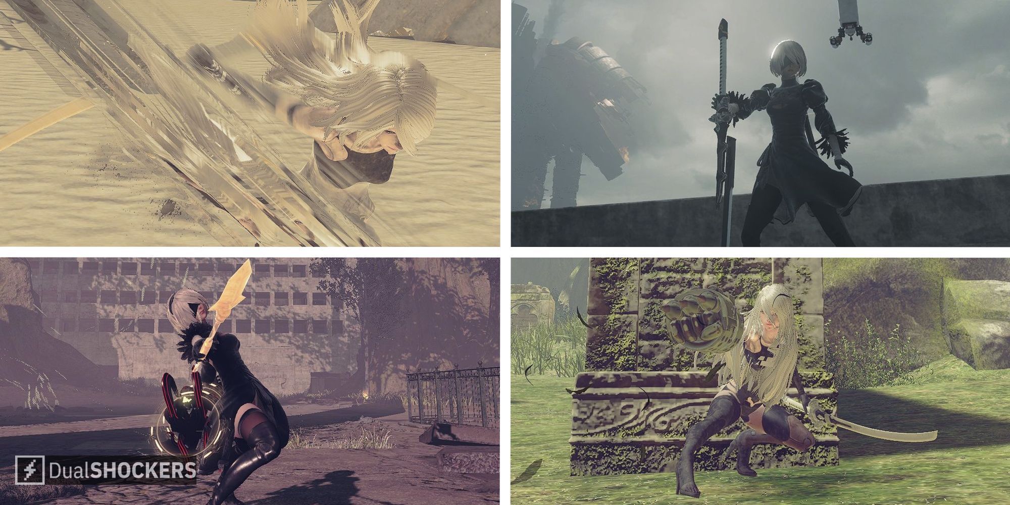 Nier: Automata Weapons in use