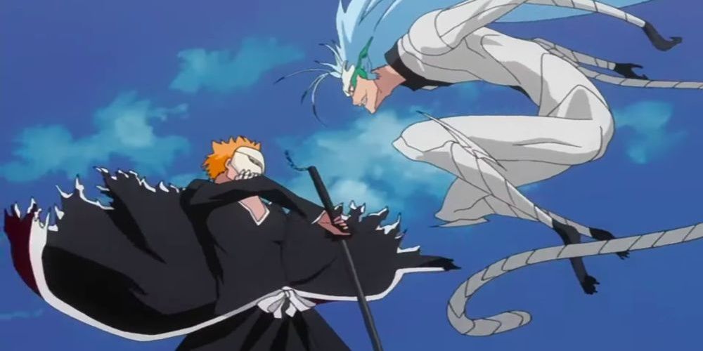 Ichigo fighting transformed Grimmjow