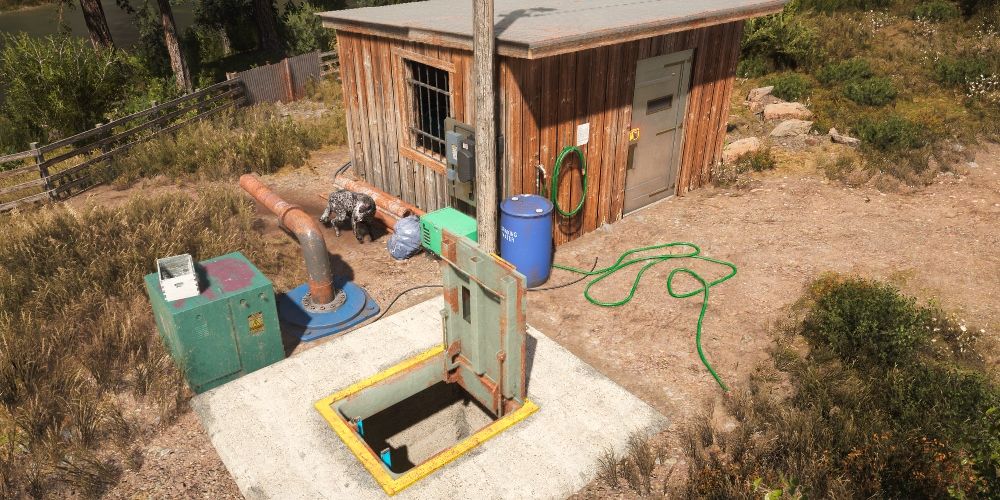 Far Cry 5 shed and access tunnel below