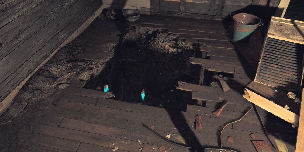 Far Cry 5 large hole in wooden floor