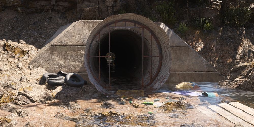 Far Cry 5 entrance to underground tunnel