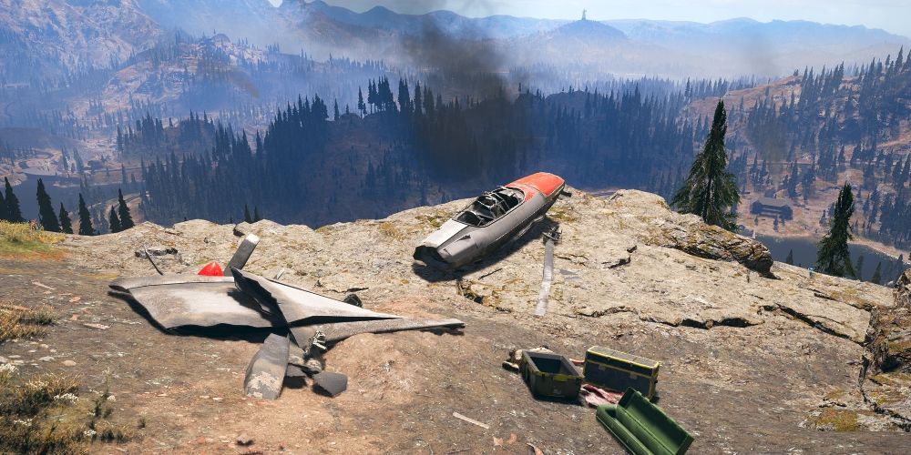 Far Cry 5 site of vehicle crash