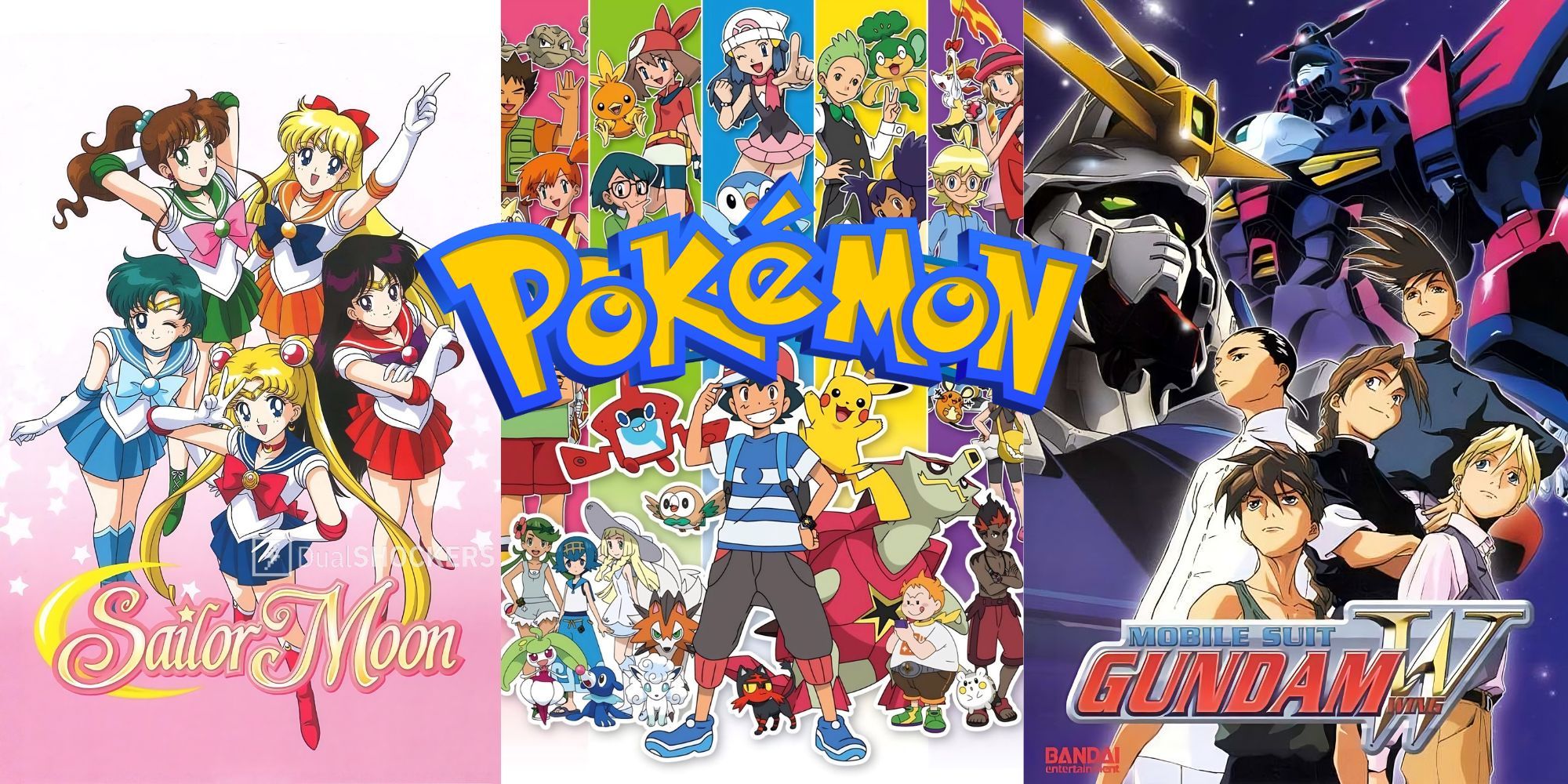 IMBD featured images of Sailor Moon, Pokemon, and Gundam franchise