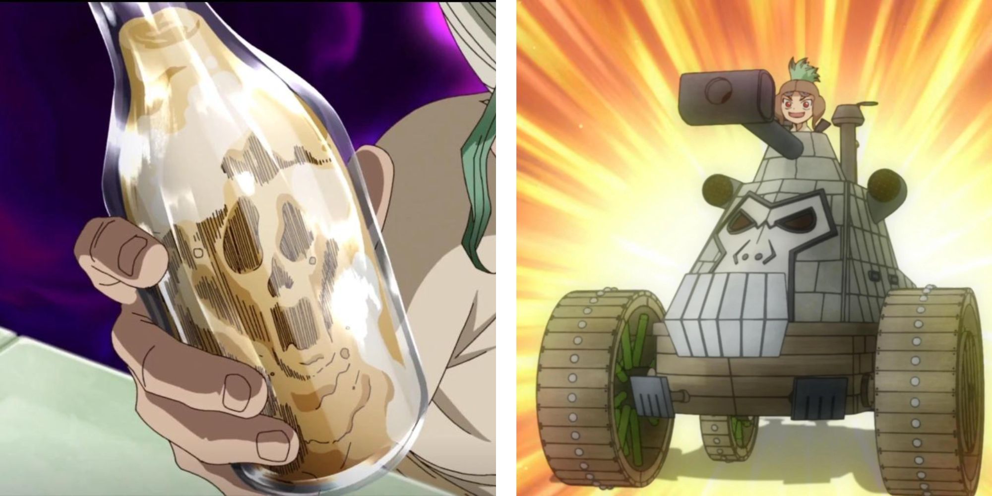 Split Image of Power-up science drink and Tank