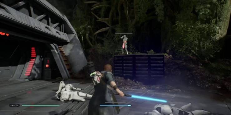 Star Wars Jedi Fallen Order fighting storm troopers