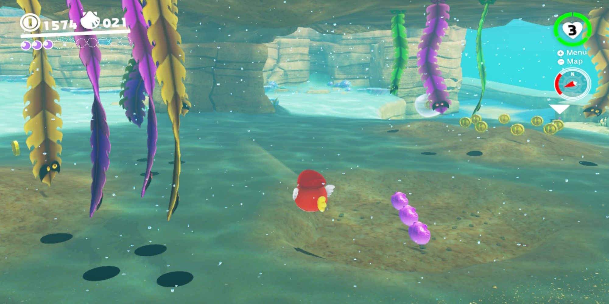 Super Mario Odyssey: All Purple Coins In The Seaside Kingdom