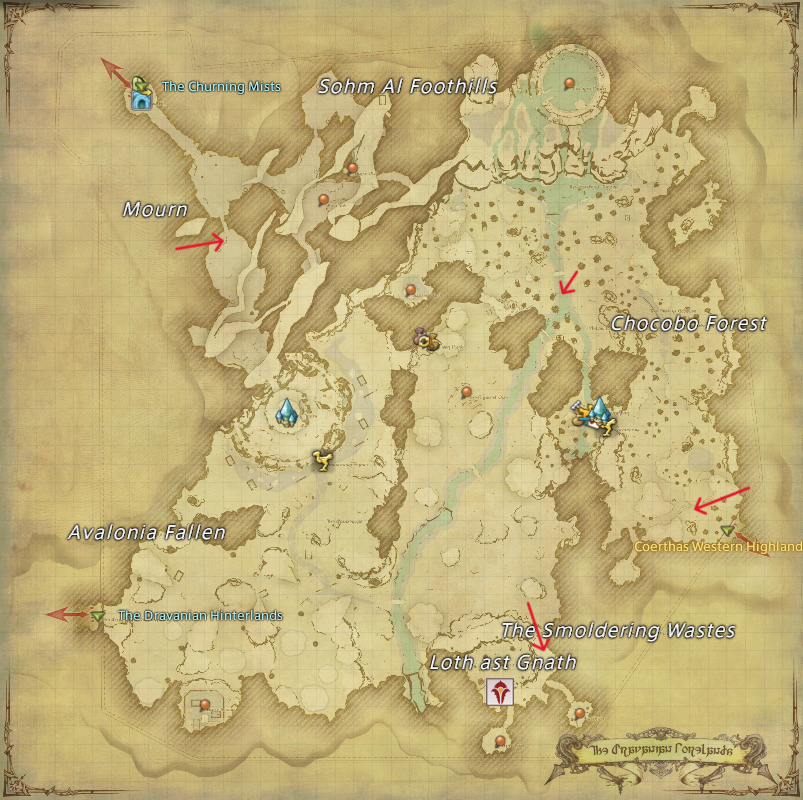 Final Fantasy 14: Heavensward - All Aether Current Locations