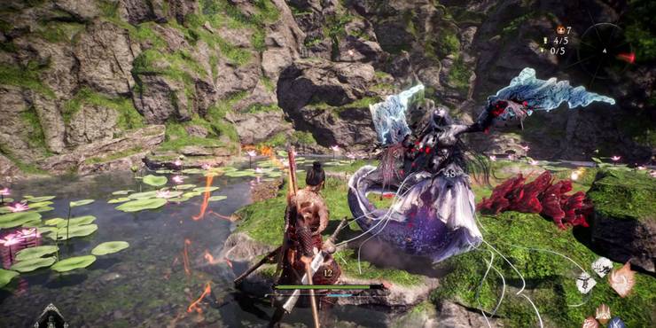 Wo Long fight with a monstrous looking enemy