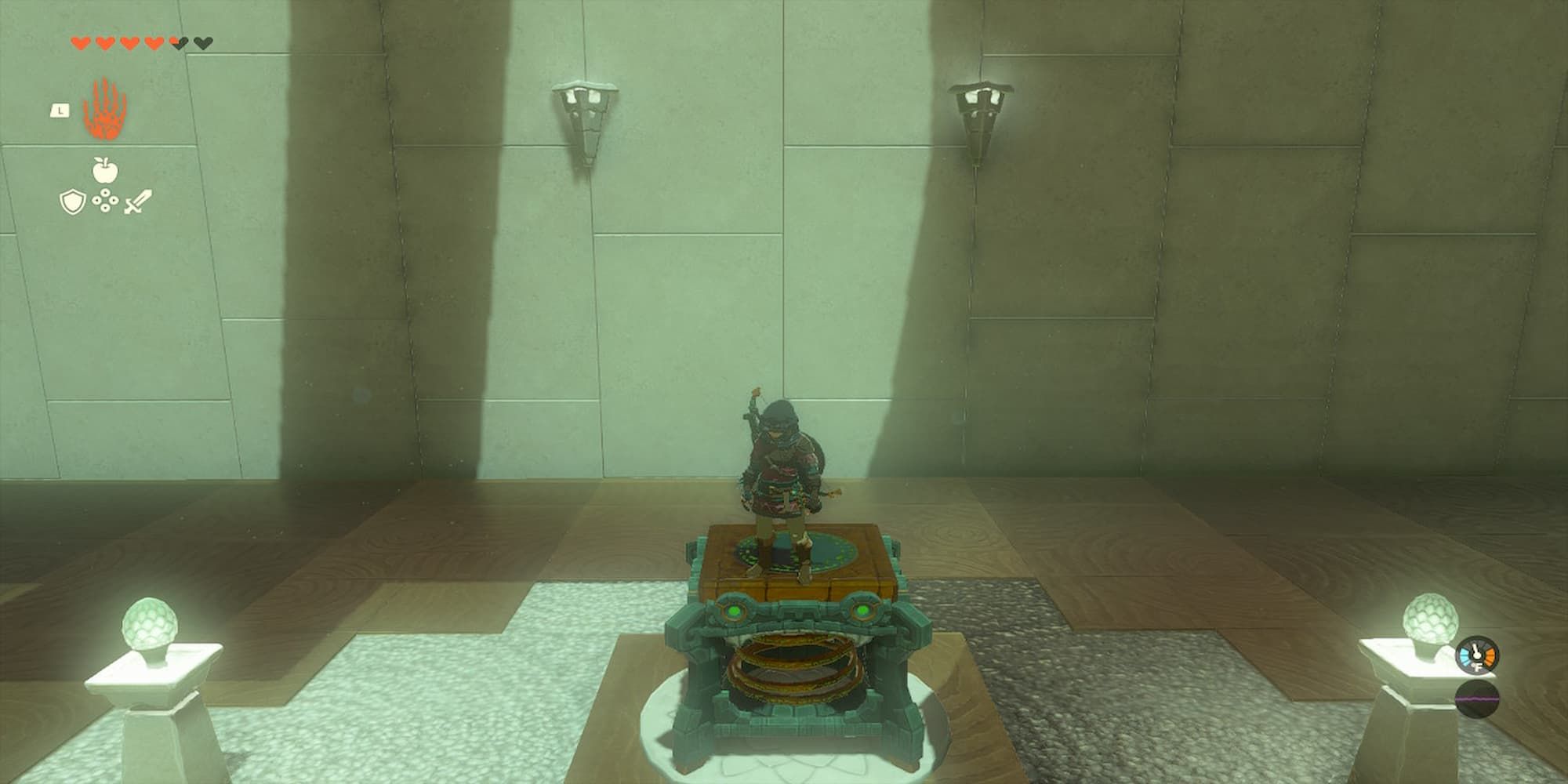 Link Standing On A Spring Contraption 