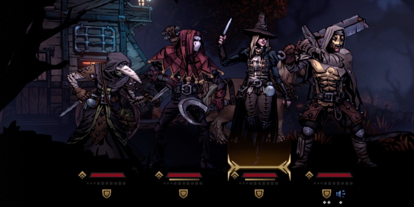 A screenshot showing the suggested Beginner Team composition in Darkest Dungeon 2
