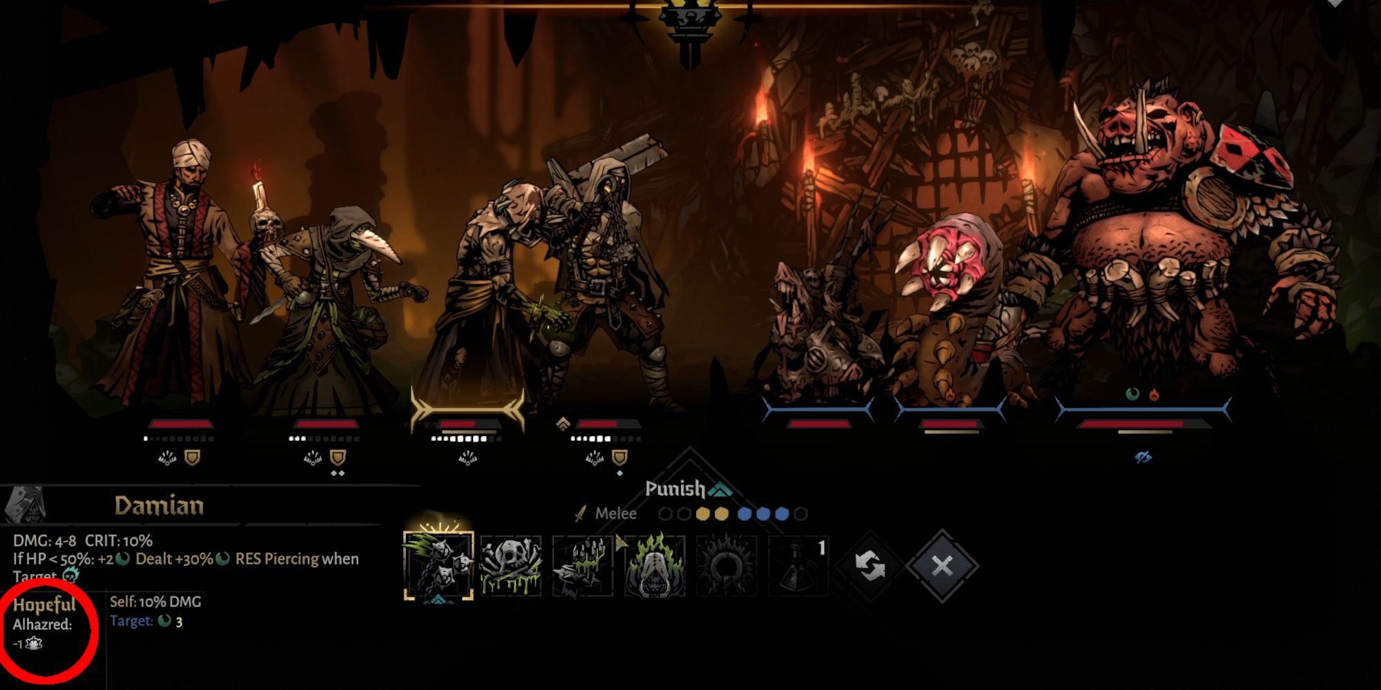 Blessed Skill shown in battle screenshot in Darkest Dungeon 2