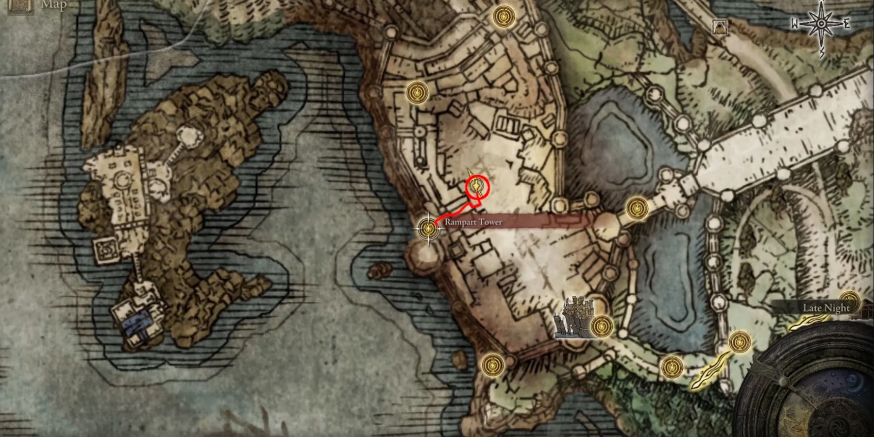 The Claw Talisman's Location Shown On The Map Screen In Elden Ring