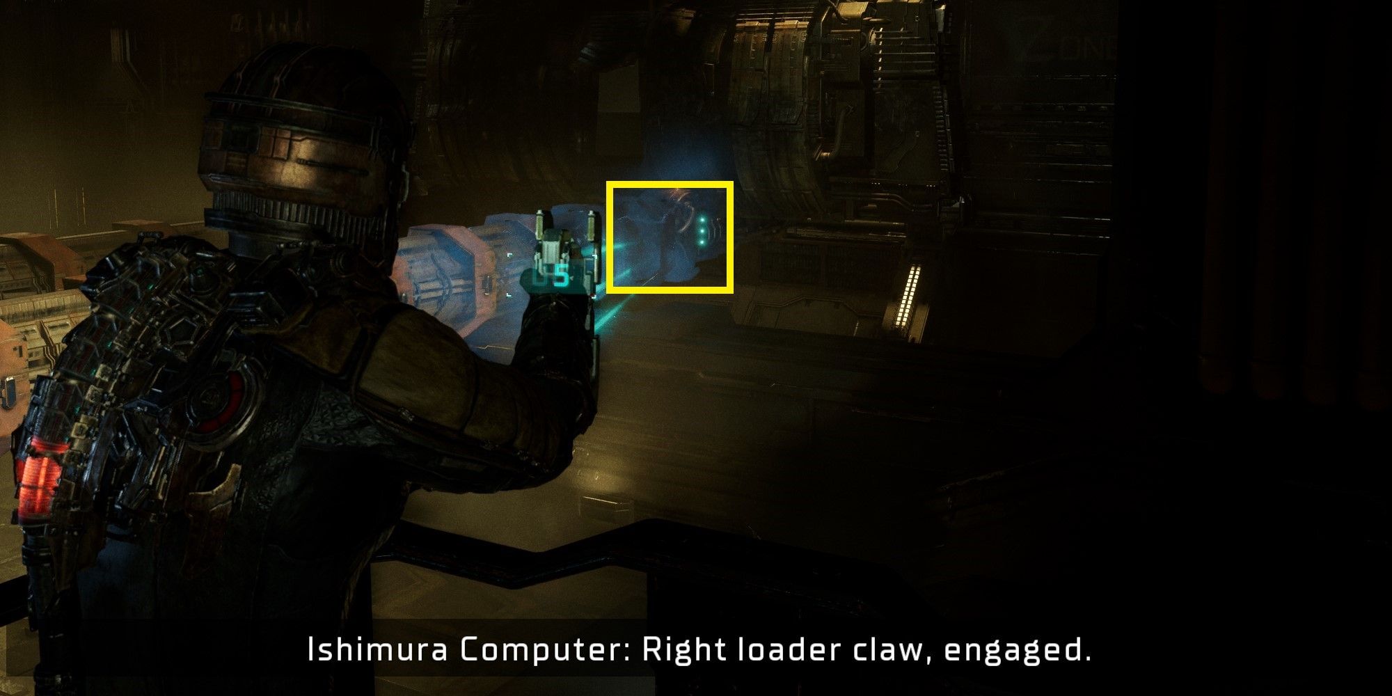 Dead Space (Remake) - screenshot of using the stasis skill to fix the claw in Chapter 1