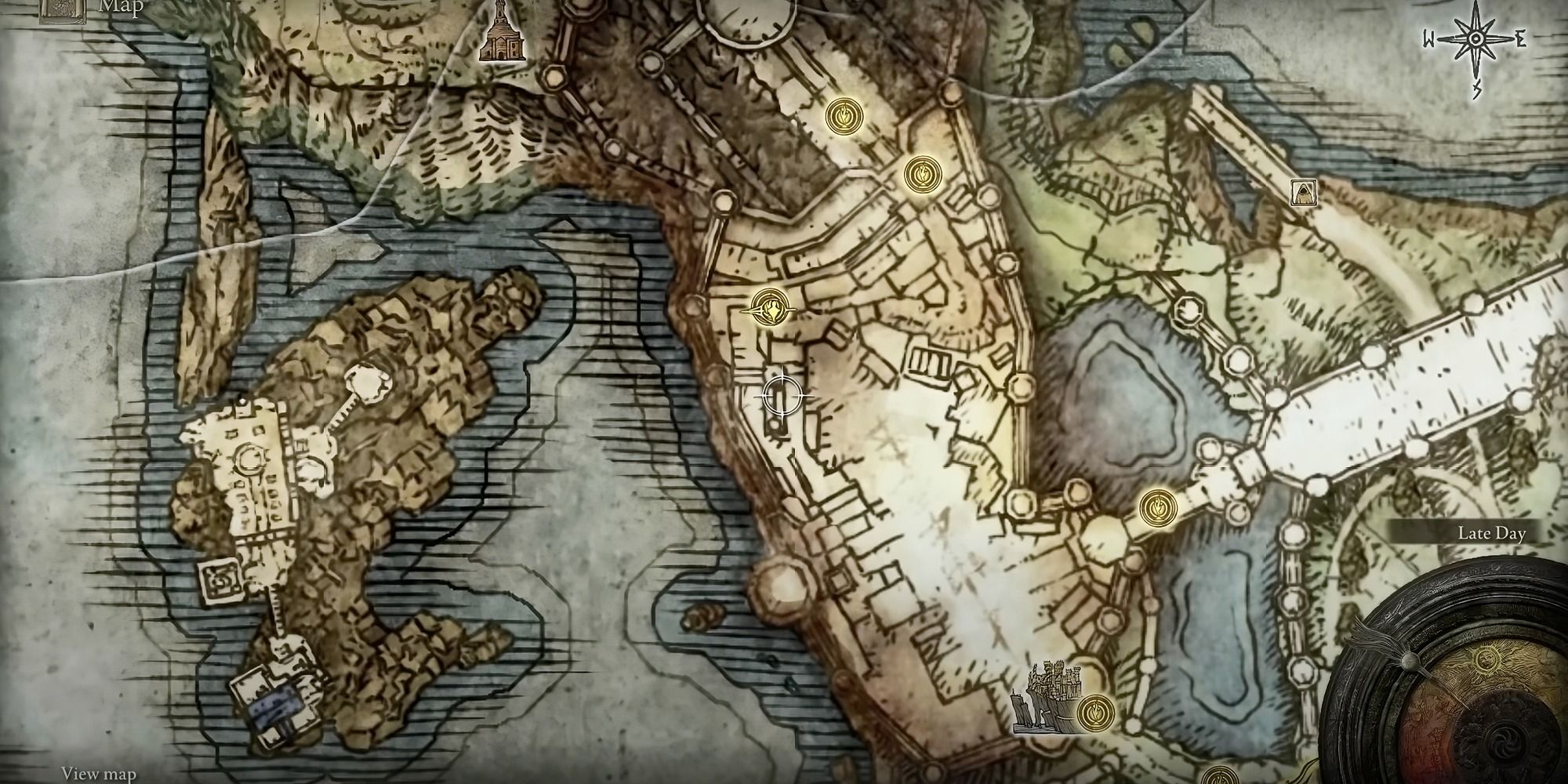 The location of the puzzle of drawing the prophecy on the map in the Elden Ring
