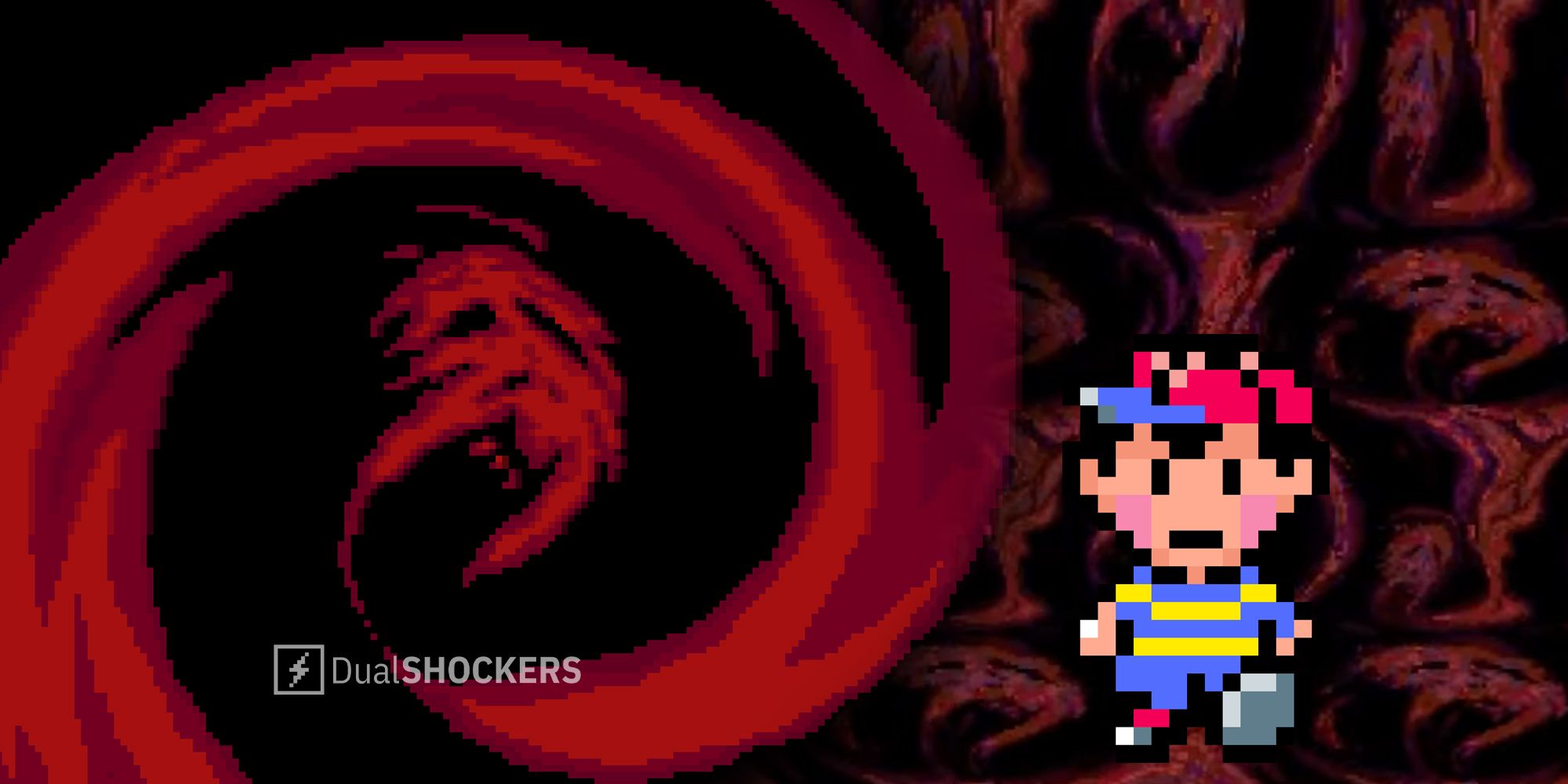 Earthbound Ness and Giygas boss