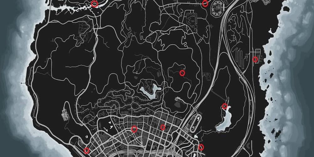 Gun Van Locations Marked At The Mid Side Of GTA Map