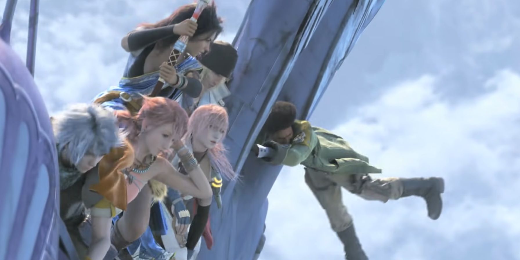Lighting and the gang hitch a ride in Final Fantasy 13