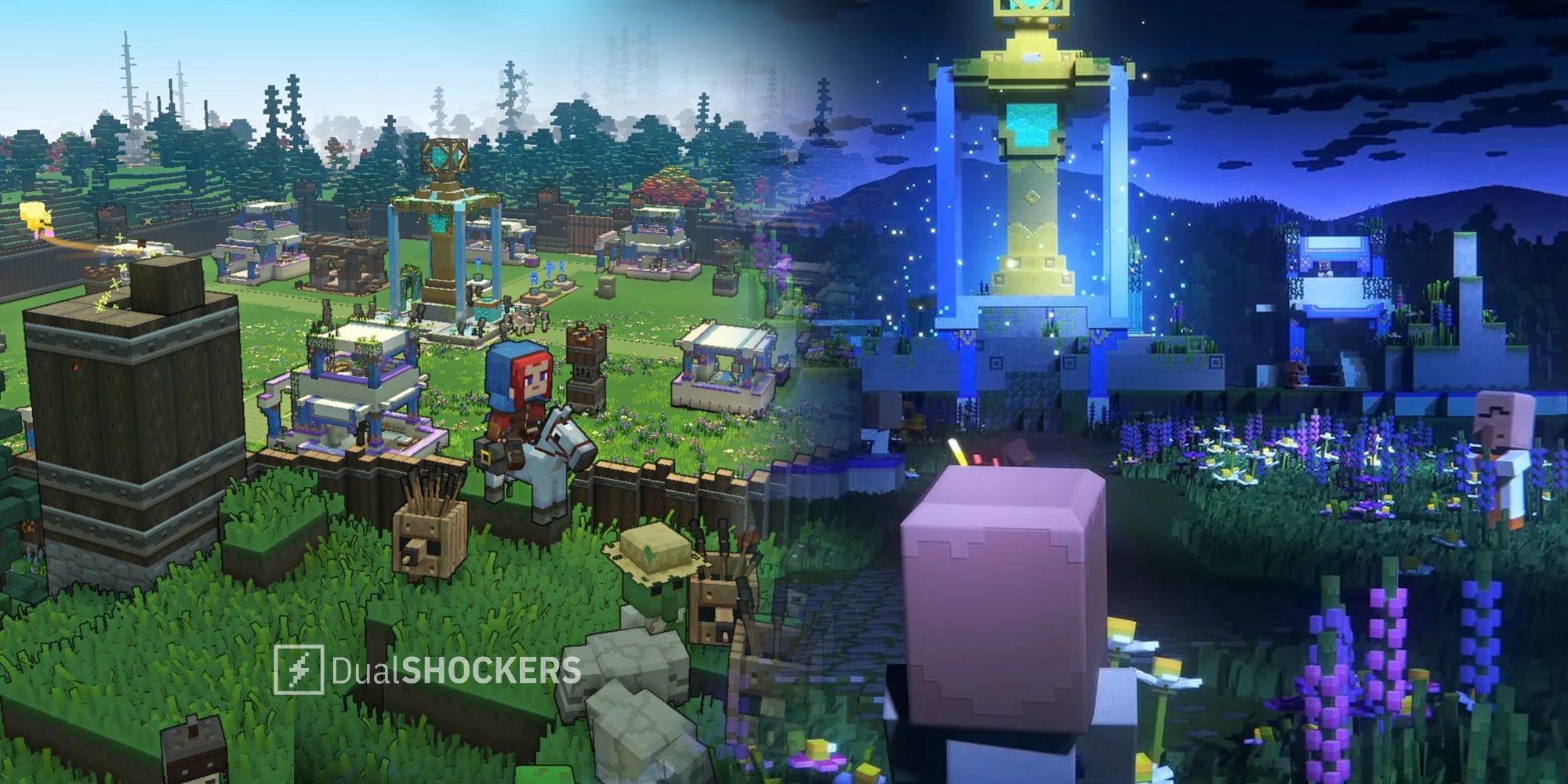 Minecraft Legends defend villages gameplay