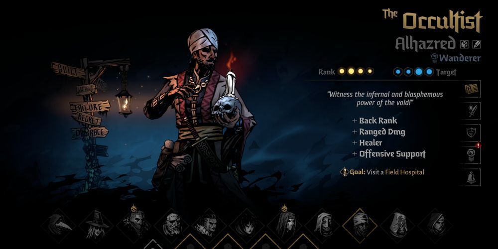 Darkest Dungeon 2 Occultist shown on in-game menu
