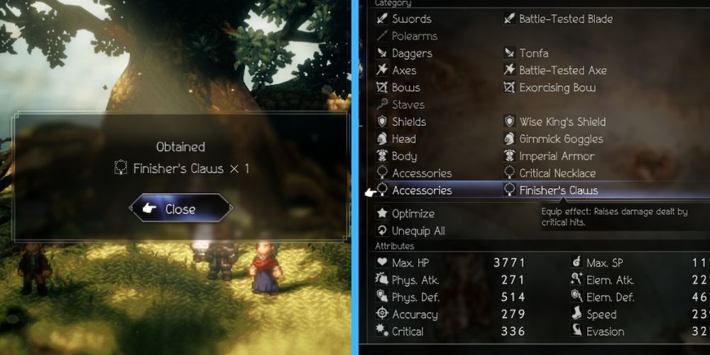 Octopath Traveler 2 Finisher's Claws