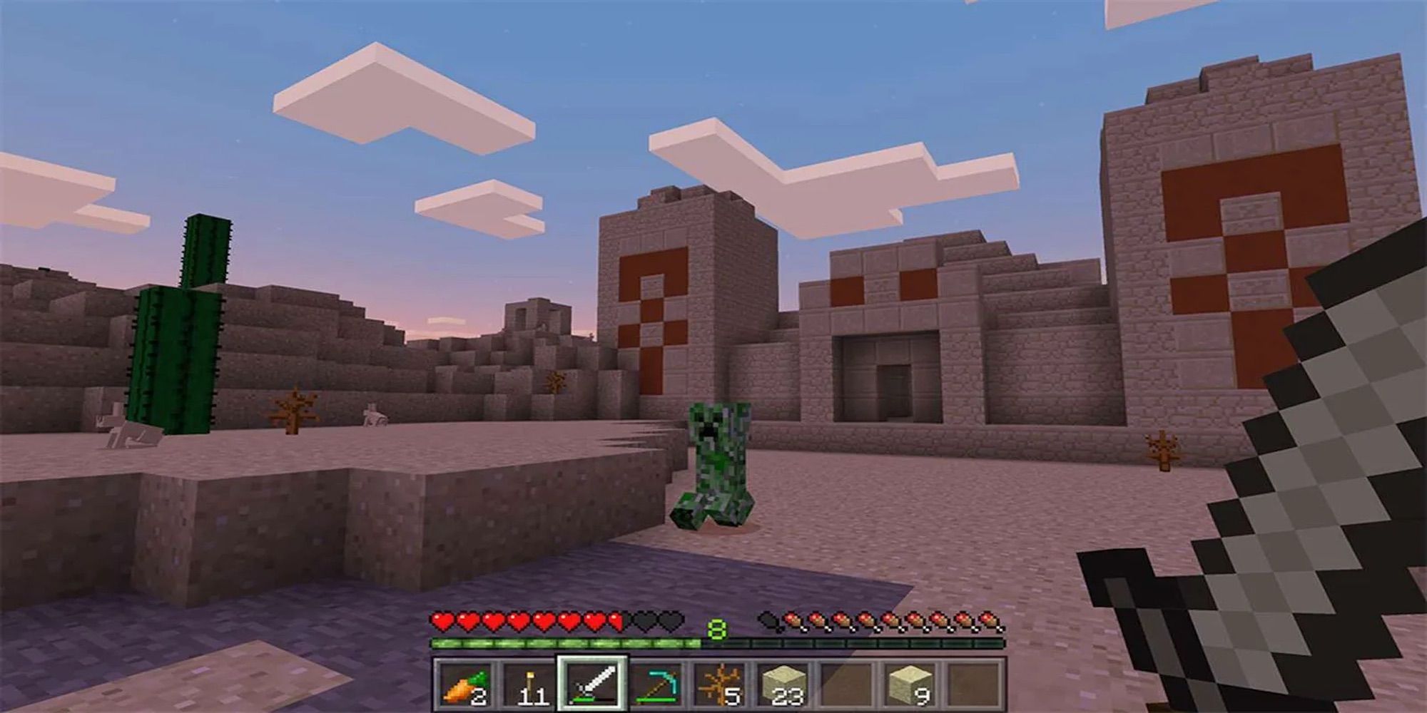 Creeper on the top of the mines in Minecraft