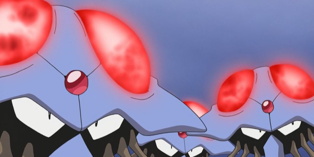 Tentacruel in a group in the Pokemon Anime 