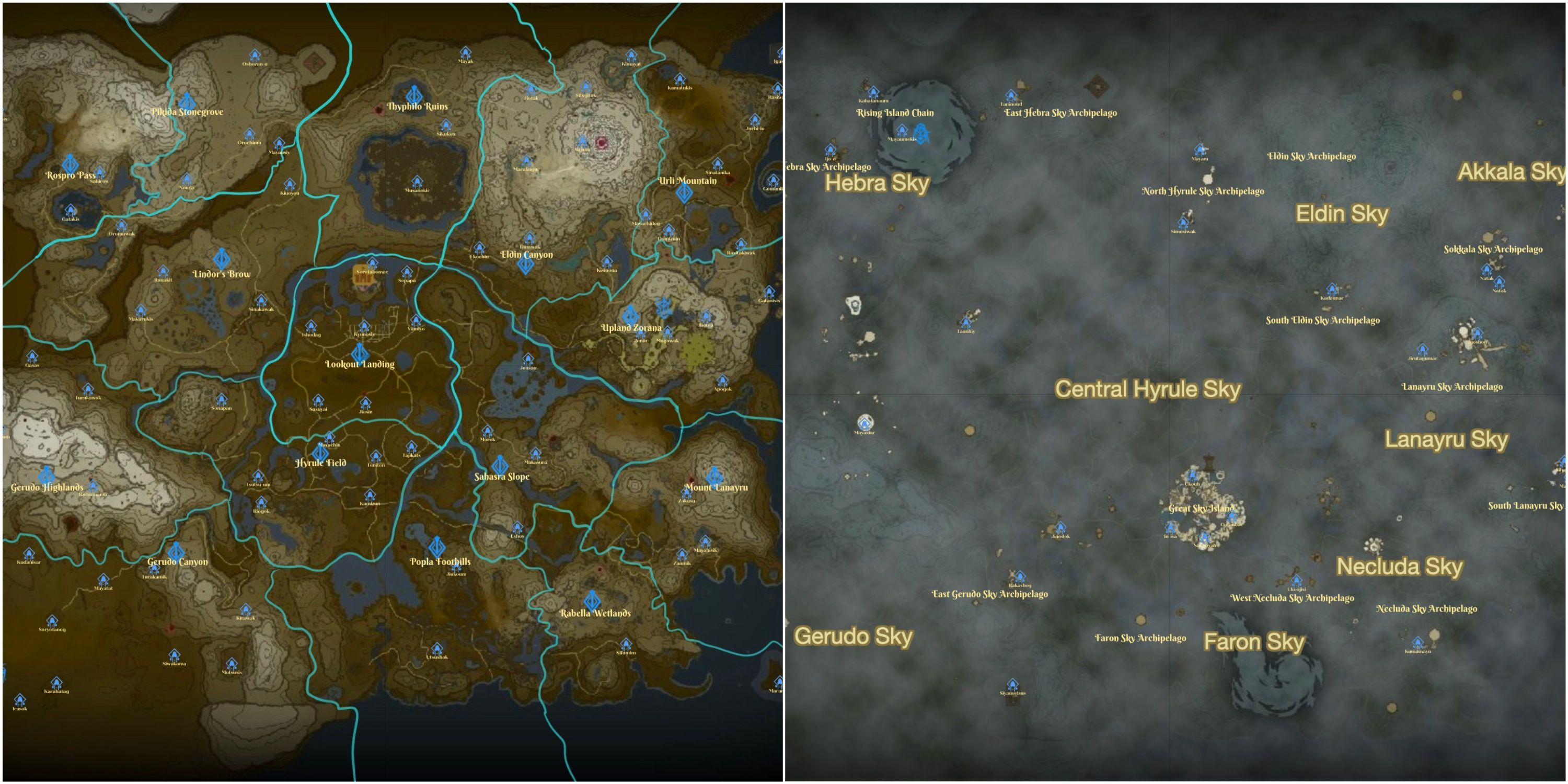 land and sky Shrine Maps 