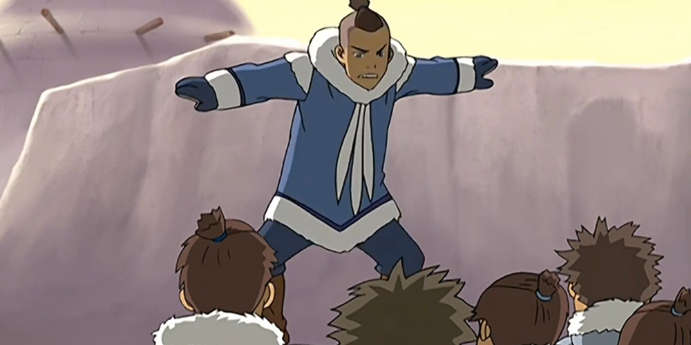 Avatar: The Last Airbender Sokka talking to little boys in Northern water tribe