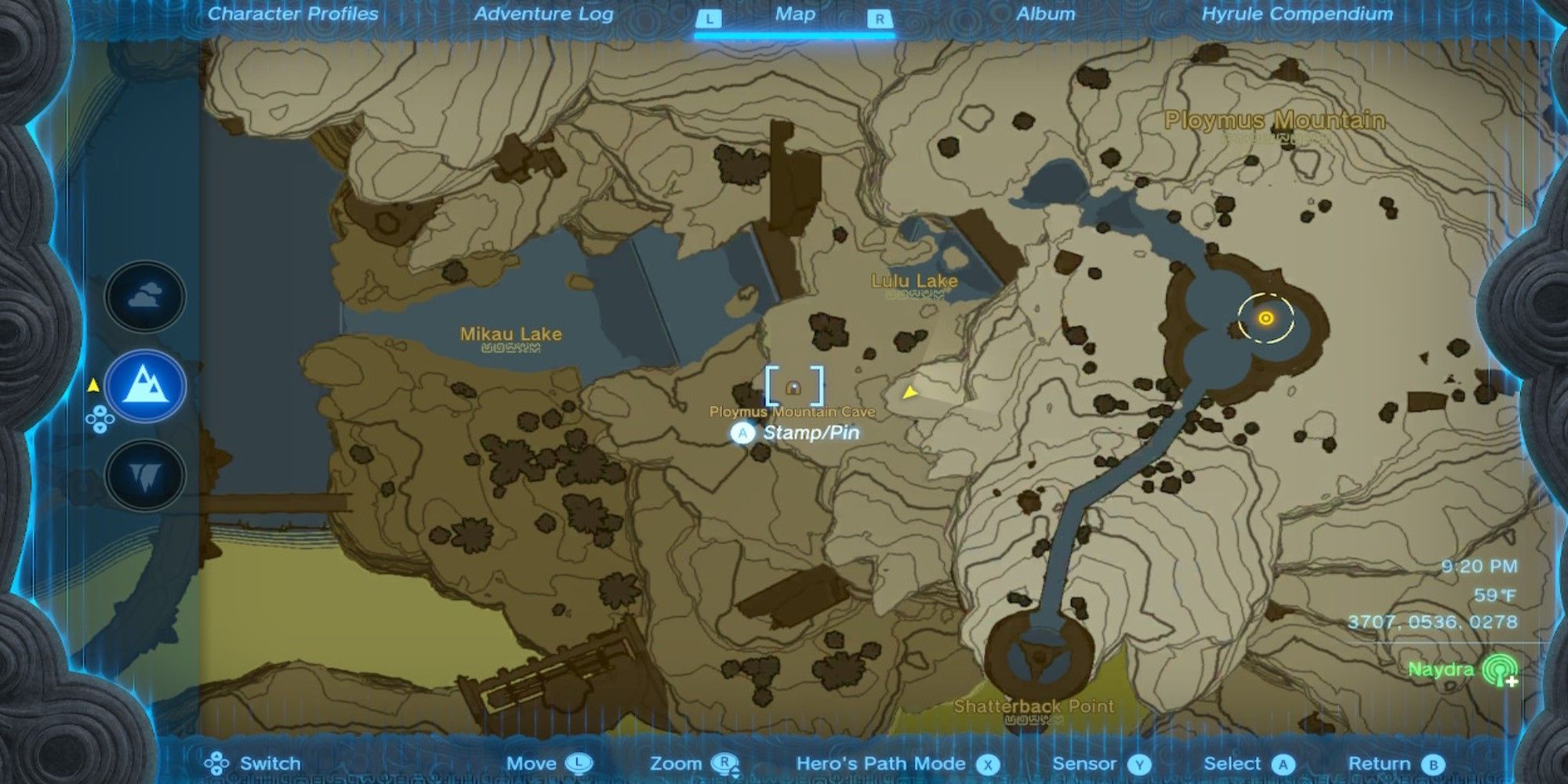 Tears Of The Kingdom Map Ploymus Mountain Cave Location