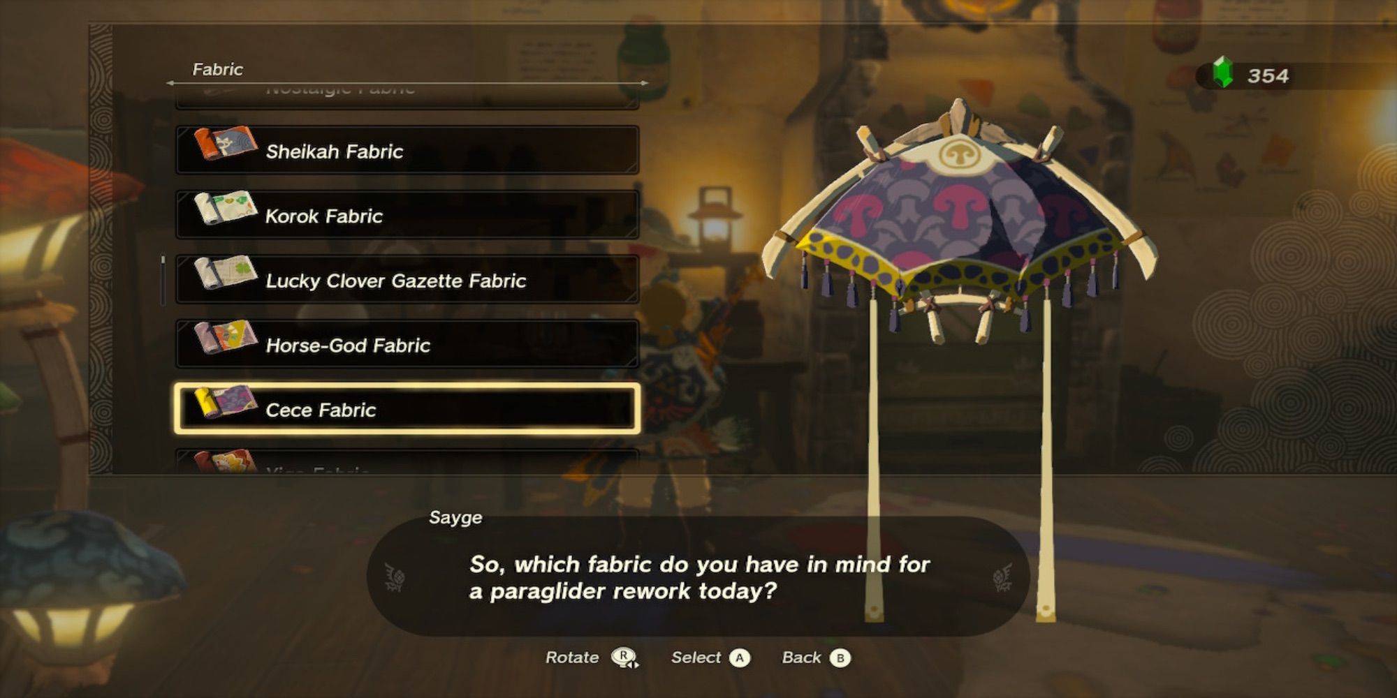 Tears Of The Kingdom All Paraglider Fabrics