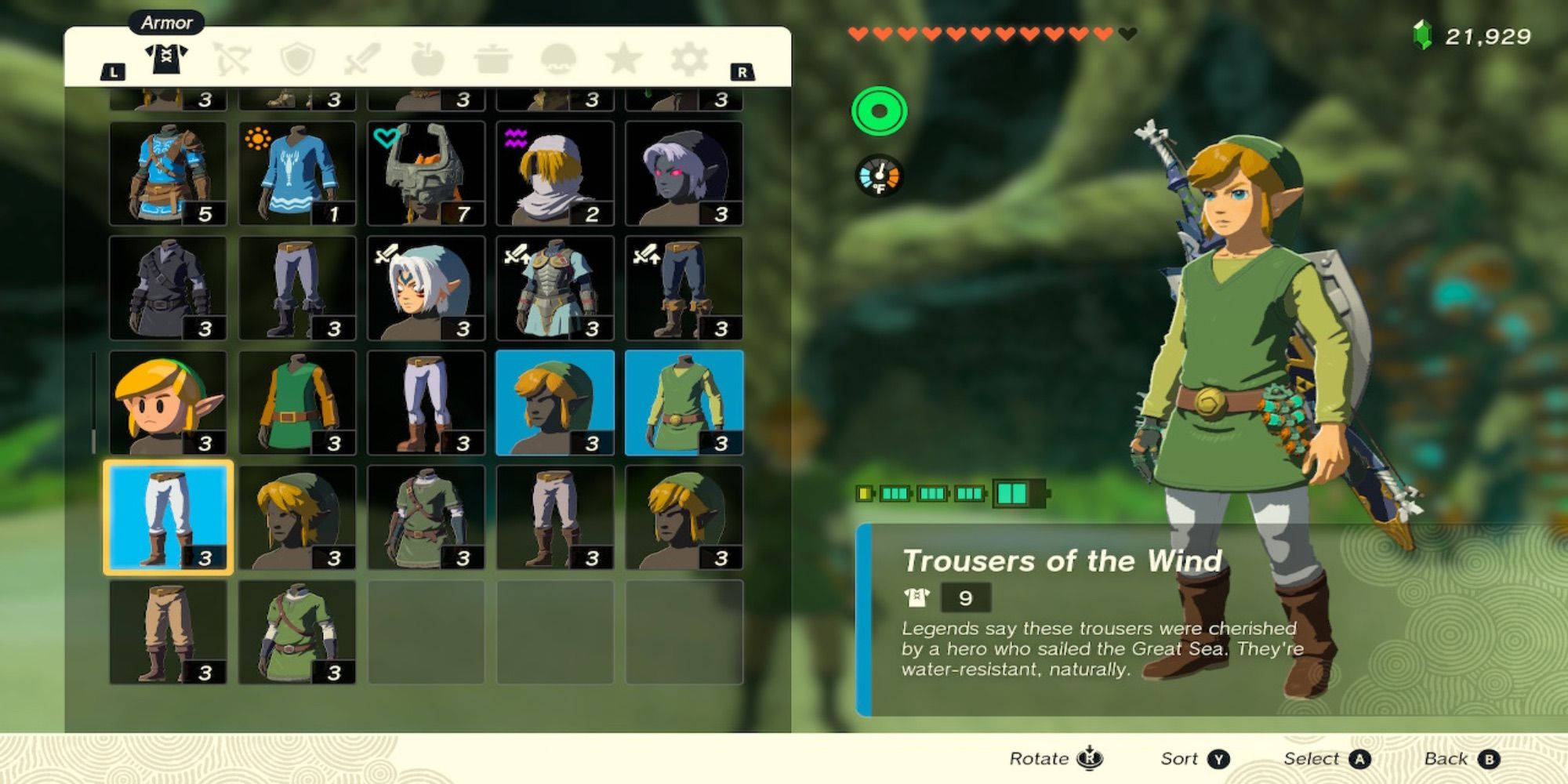 The Legend of Zelda Tears of the Kingdom Wind Inventory