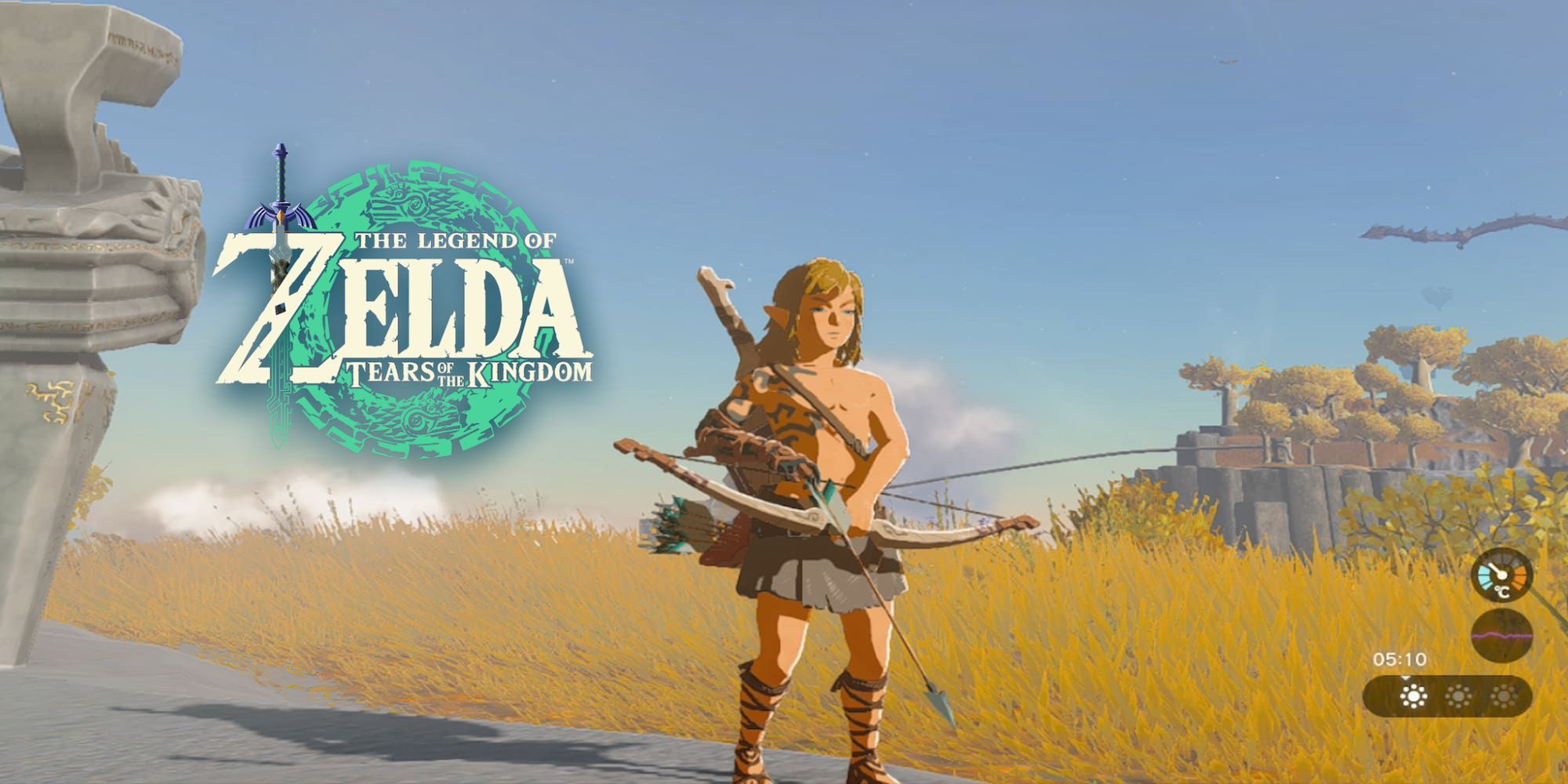 Link standing with bow and arrow