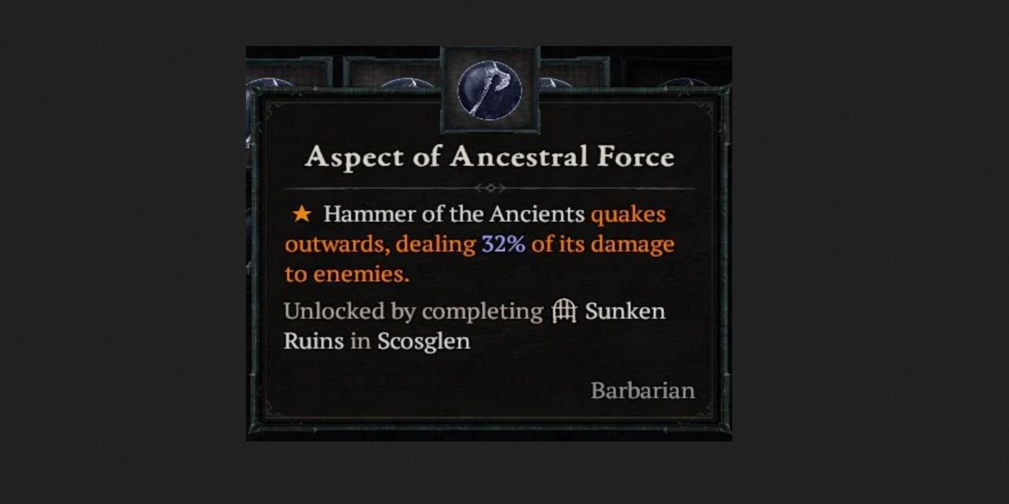 Diablo 4 - Aspect of Ancestral Force