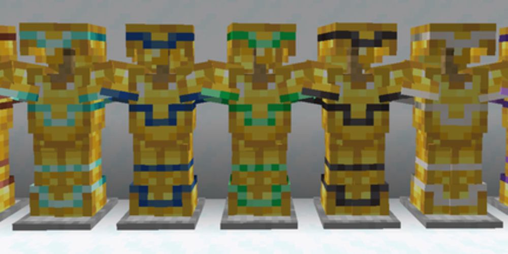 Coast armor trim on gold armor in Minecraft