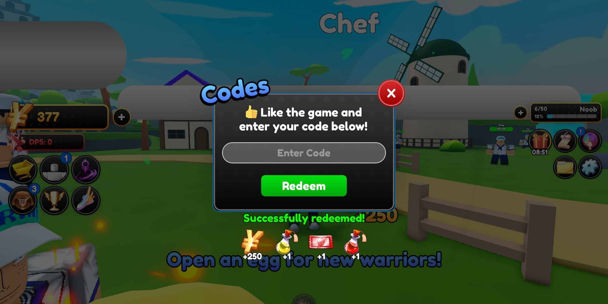 Working Code in Roblox Anime Warriors Simulator 2