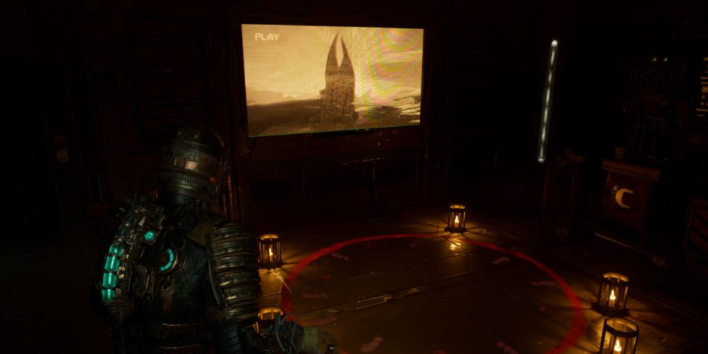 Dead Space Remake - Chapter 4 - A projection on a screen in a darkened room