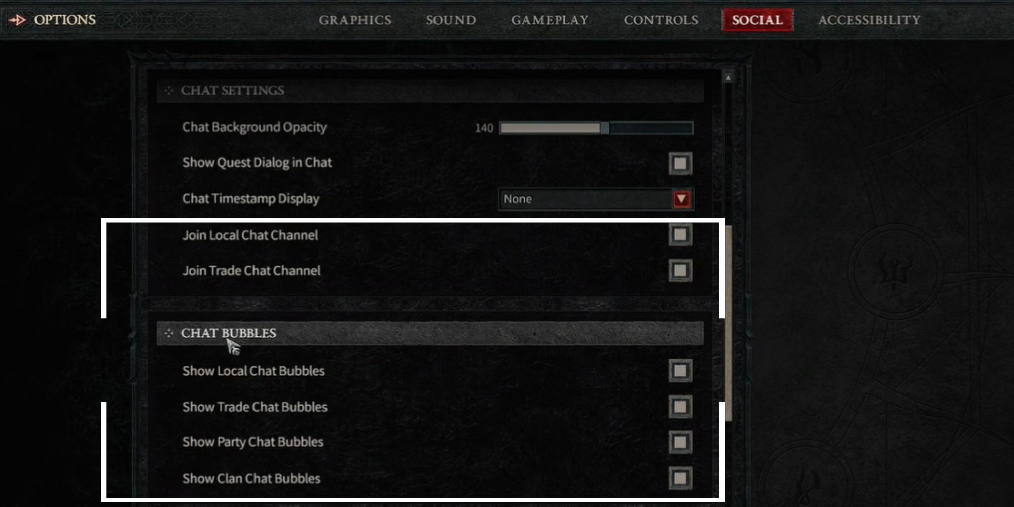 Diablo 4 chat option