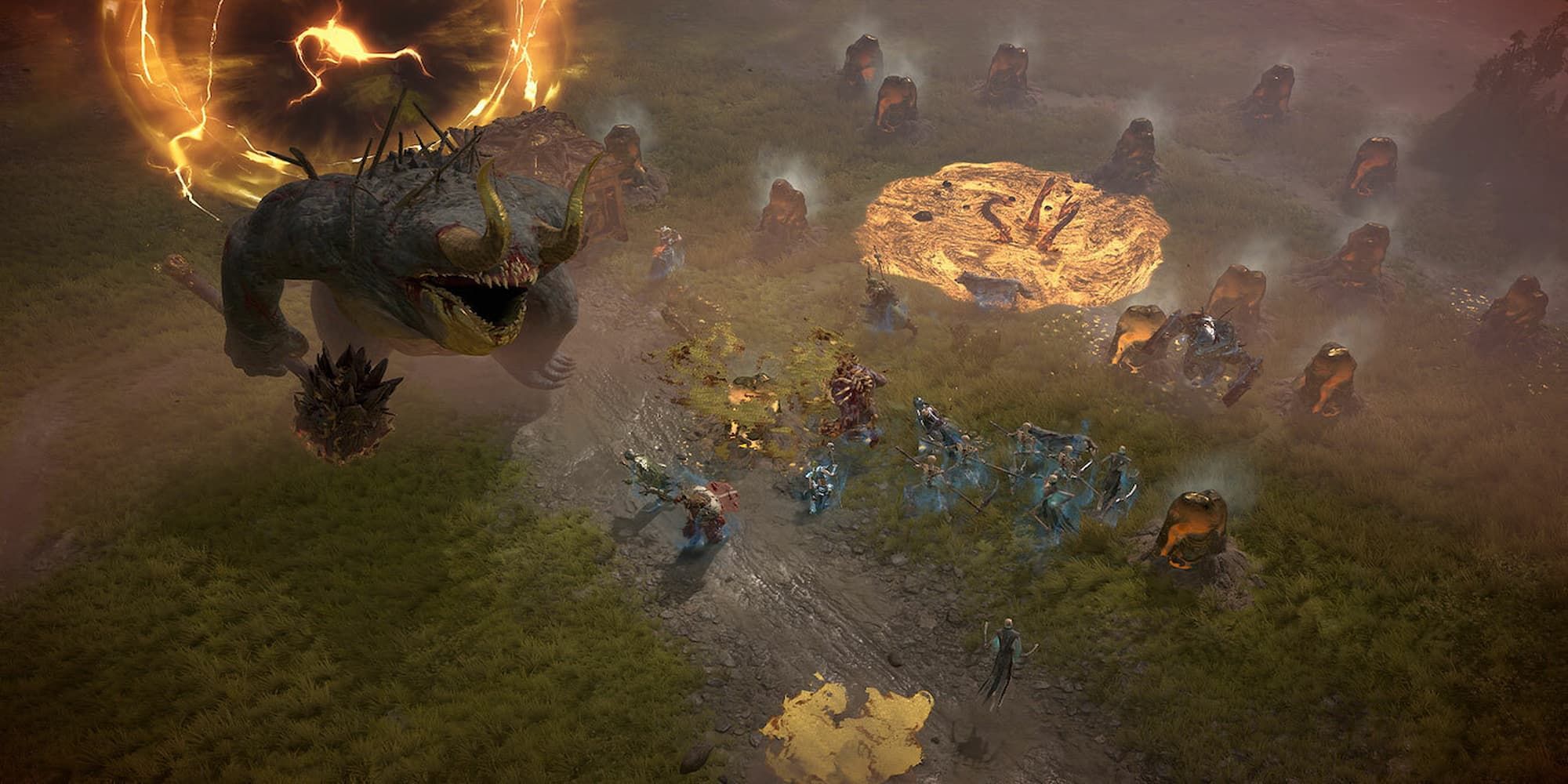 Players Battle Demons In A Field 