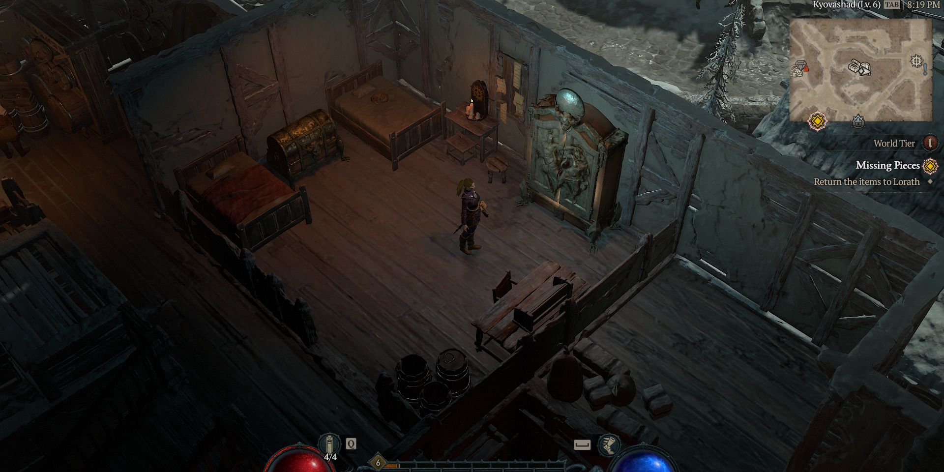 Image of a character standing in front of a wardrobe in Diablo 4.