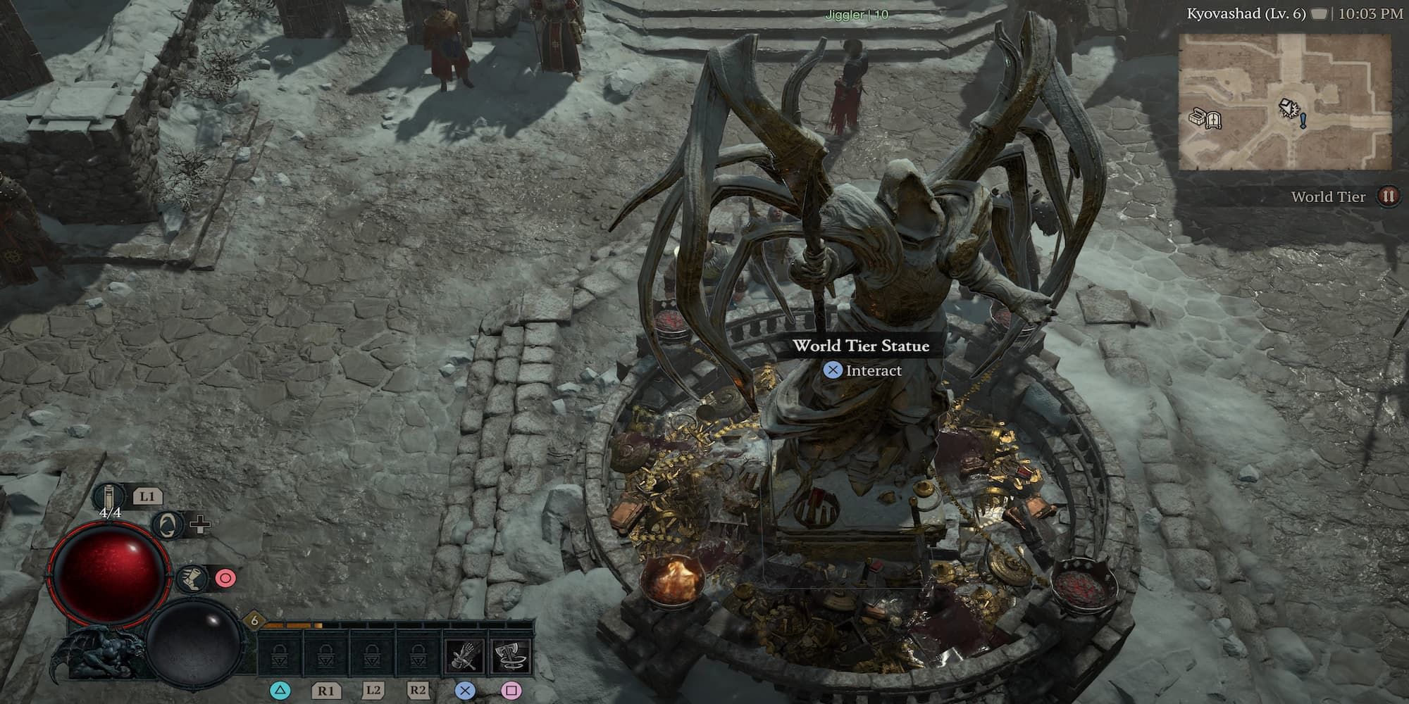 Player About To Interact With A World Tier Statue 