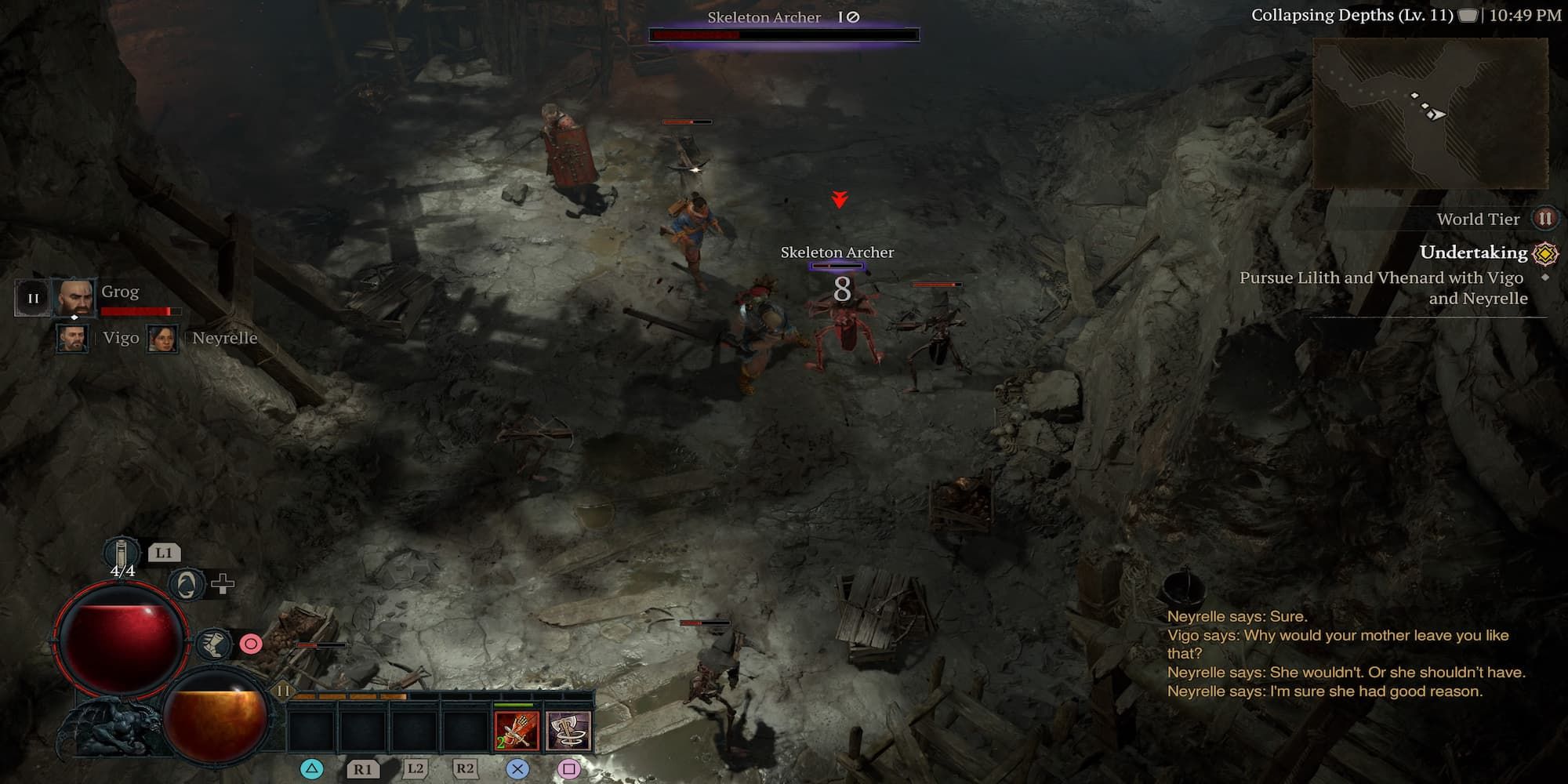 A Player Running Up To Enemeis For Combat 