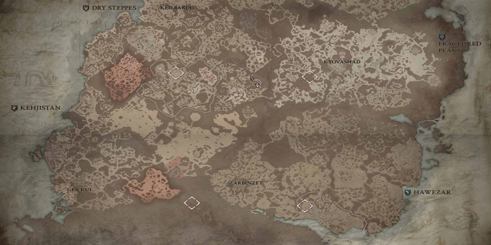 Diablo 4 - Fields of Hatred Locations on Map