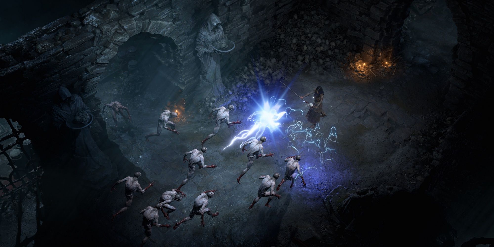 Diablo 4 - Character Fighting Enemies