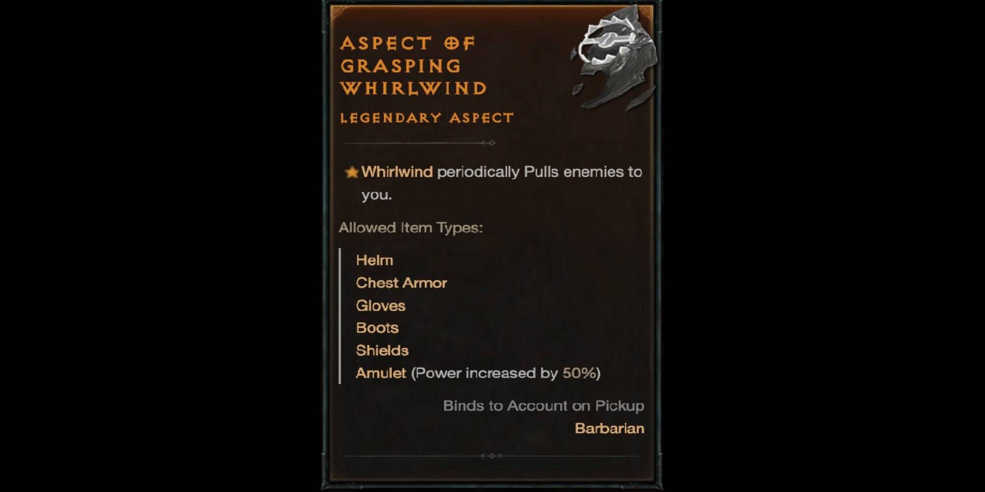 Diablo 4 - Aspect of Grasping Whirlwind