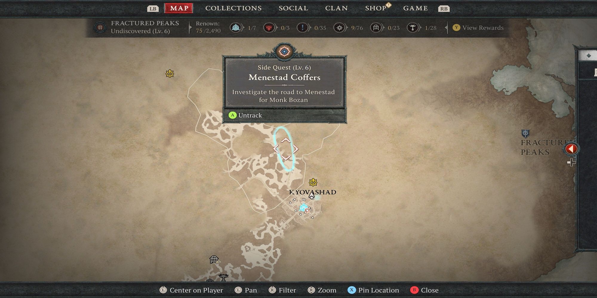 Diablo 4 - Busan location on the map