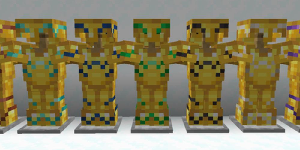 Raiser Armor Trim on gold armor in Minecraft