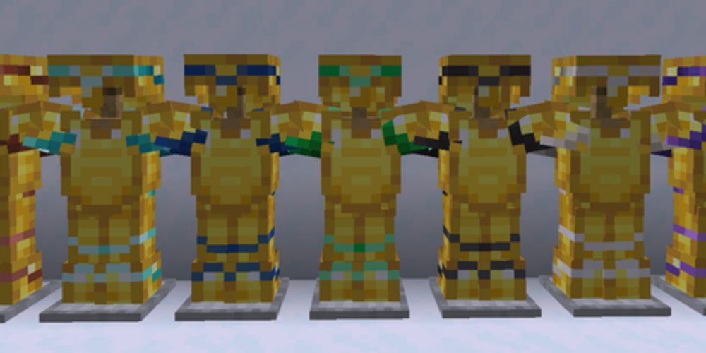 Sentry Armor trim on gold armor from Minecraft