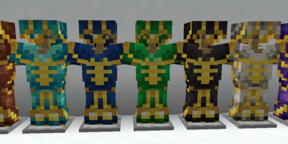 Silence Armor trim on gold armor in Minecraft
