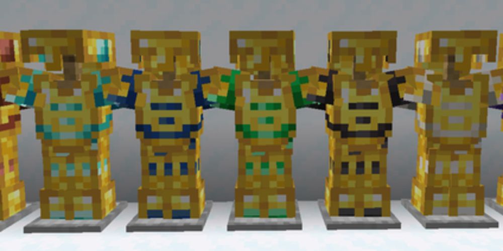 Snout Armor Trim on gold armor in Minecraft